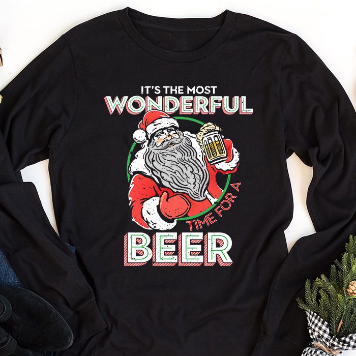 Its-The-Most-Wonderful-Time-For-A-Beer-Santa-Hat-Christmas-Longsleeve-Tee-1 Its The Most Wonderful Time For A Beer Santa Hat Christmas Longsleeve Tee 1 5