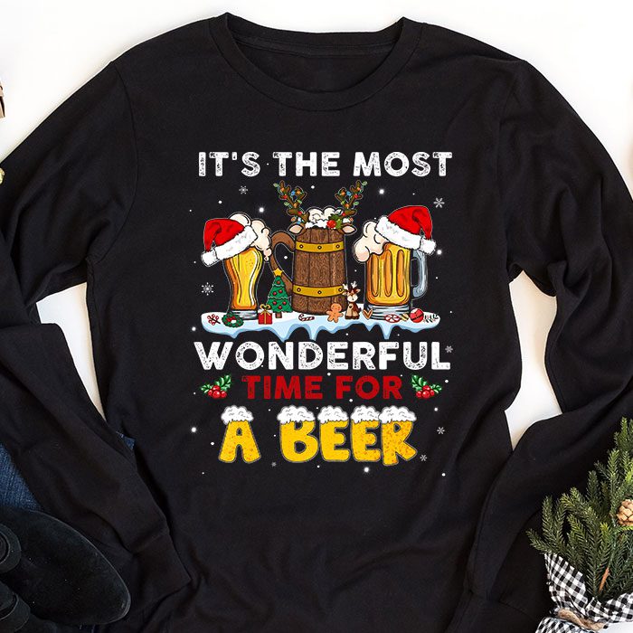Its-The-Most-Wonderful-Time-For-A-Beer-Santa-Hat-Christmas-Longsleeve-Tee-1 Its The Most Wonderful Time For A Beer Santa Hat Christmas Longsleeve Tee 1 6