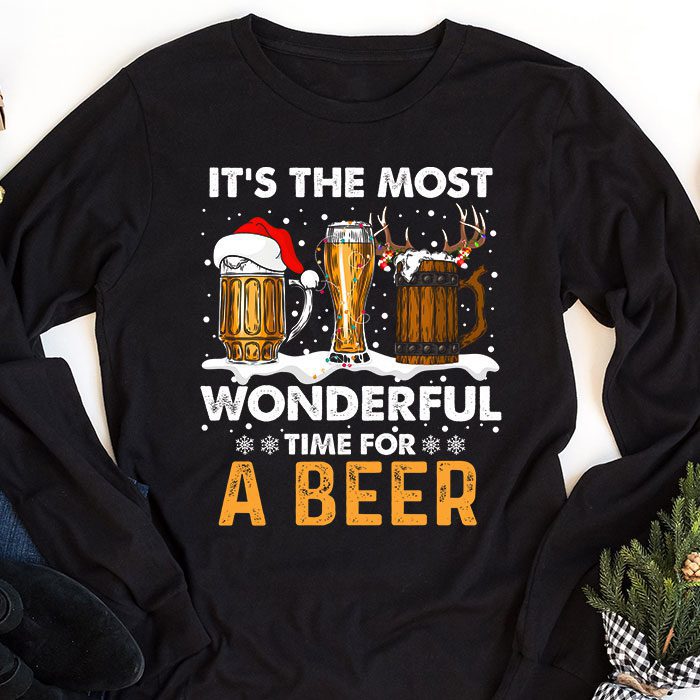 Its-The-Most-Wonderful-Time-For-A-Beer-Santa-Hat-Christmas-Longsleeve-Tee-1 Its The Most Wonderful Time For A Beer Santa Hat Christmas Longsleeve Tee 1 7