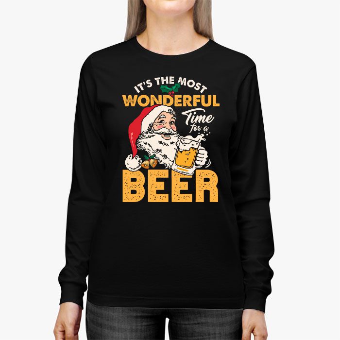 Its-The-Most-Wonderful-Time-For-A-Beer-Santa-Hat-Christmas-Longsleeve-Tee-2 Its The Most Wonderful Time For A Beer Santa Hat Christmas Longsleeve Tee 2 1