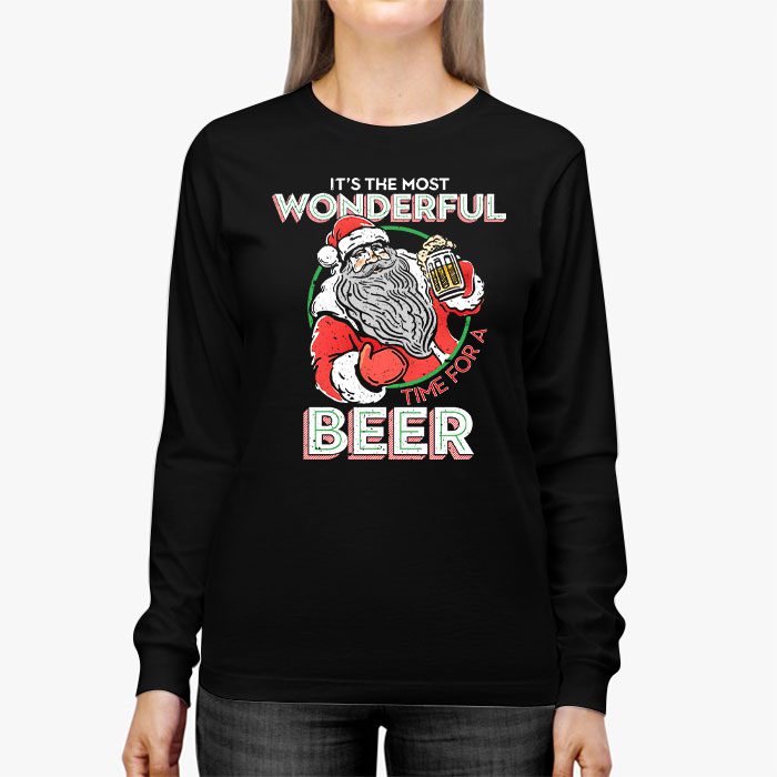 Its-The-Most-Wonderful-Time-For-A-Beer-Santa-Hat-Christmas-Longsleeve-Tee-2 Its The Most Wonderful Time For A Beer Santa Hat Christmas Longsleeve Tee 2 5
