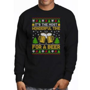 Its The Most Wonderful Time For A Beer Santa Hat Christmas Longsleeve Tee 3 2