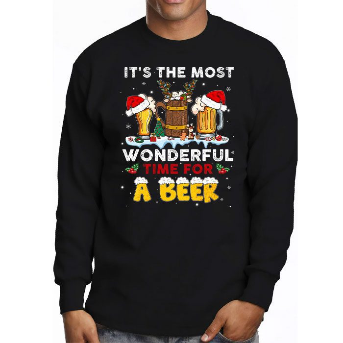 Its-The-Most-Wonderful-Time-For-A-Beer-Santa-Hat-Christmas-Longsleeve-Tee-3 Its The Most Wonderful Time For A Beer Santa Hat Christmas Longsleeve Tee 3 6