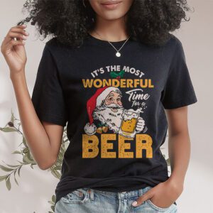 Its The Most Wonderful Time For A Beer Santa Hat Christmas T Shirt 1 1