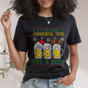 Its The Most Wonderful Time For A Beer Santa Hat Christmas T Shirt 1 3