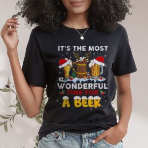 Its The Most Wonderful Time For A Beer Santa Hat Christmas T Shirt 1 6