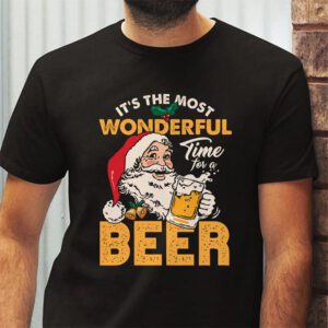 Its The Most Wonderful Time For A Beer Santa Hat Christmas T Shirt 2 1