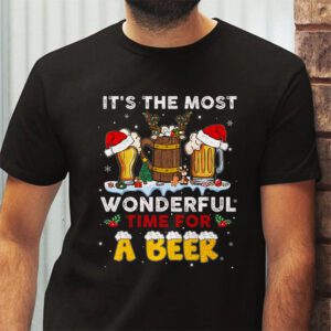 Its The Most Wonderful Time For A Beer Santa Hat Christmas T Shirt 2 6