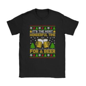 It's The Most Wonderful Time For A Beer Santa Hat Christmas T-Shirt