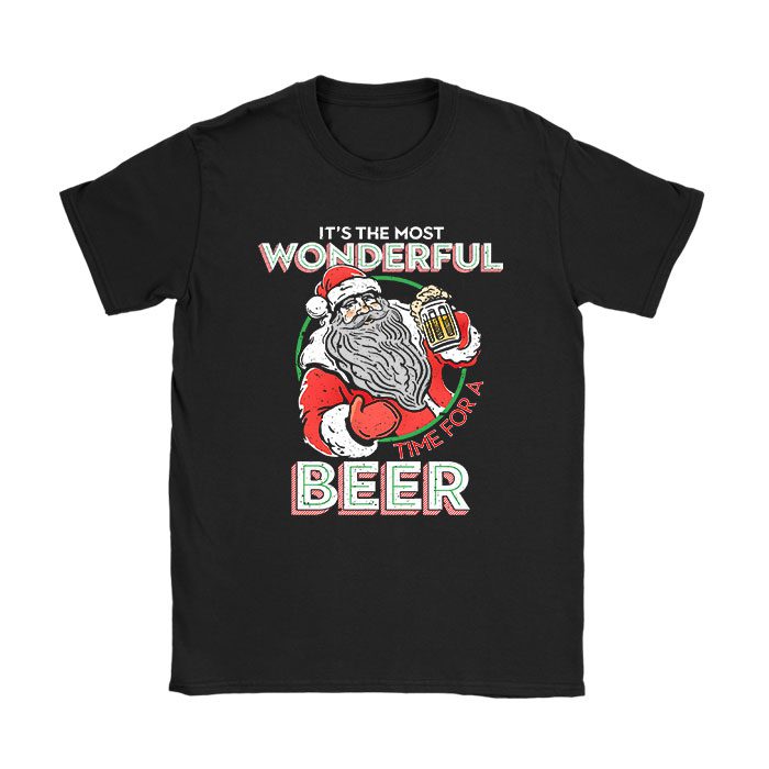Its-The-Most-Wonderful-Time-For-A-Beer-Santa-Hat-Christmas-T-Shirt It's The Most Wonderful Time For A Beer Santa Hat Christmas T-Shirt