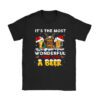 It's The Most Wonderful Time For A Beer Santa Hat Christmas T-Shirt