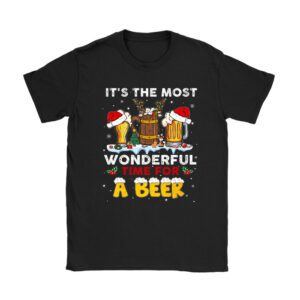 It’s The Most Wonderful Time For A Beer Santa Hat Christmas T-Shirt