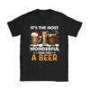 It's The Most Wonderful Time For A Beer Santa Hat Christmas T-Shirt