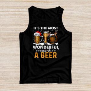 It’s The Most Wonderful Time For A Beer Santa Hat Christmas Tank Top
