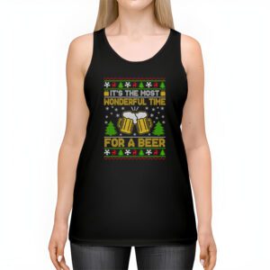 Its The Most Wonderful Time For A Beer Santa Hat Christmas Tank Top 2 2