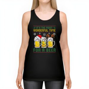 Its The Most Wonderful Time For A Beer Santa Hat Christmas Tank Top 2 3