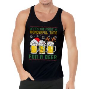 Its The Most Wonderful Time For A Beer Santa Hat Christmas Tank Top 3 3