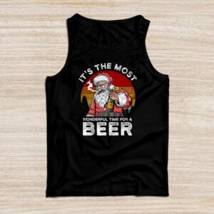 It’s The Most Wonderful Time For A Beer Santa Hat Christmas Tank Top