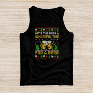 It’s The Most Wonderful Time For A Beer Santa Hat Christmas Tank Top
