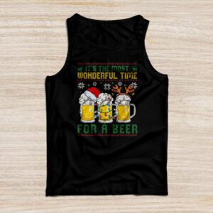 It’s The Most Wonderful Time For A Beer Santa Hat Christmas Tank Top