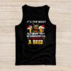 It's The Most Wonderful Time For A Beer Santa Hat Christmas Tank Top
