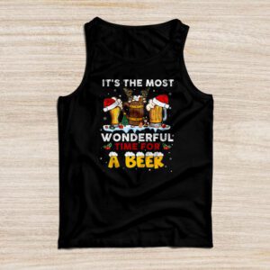 It’s The Most Wonderful Time For A Beer Santa Hat Christmas Tank Top