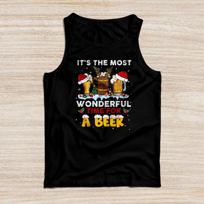 Its-The-Most-Wonderful-Time-For-A-Beer-Santa-Hat-Christmas-Tank-Top It's The Most Wonderful Time For A Beer Santa Hat Christmas Tank Top