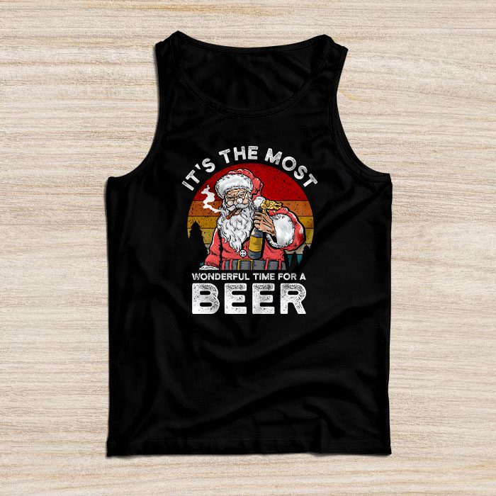 Its-The-Most-Wonderful-Time-For-A-Beer-Santa-Hat-Christmas-Tank-Top It's The Most Wonderful Time For A Beer Santa Hat Christmas Tank Top