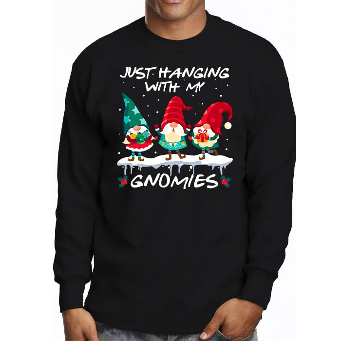Just-Hanging-With-My-Gnomies-Pajama-Cute-Gnome-Christmas-Longsleeve-Tee-3 Just Hanging With My Gnomies Pajama Cute Gnome Christmas Longsleeve Tee 3