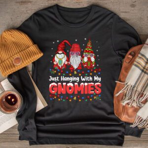 Just Hanging With My Gnomies Pajama Cute Gnome Christmas Longsleeve Tee
