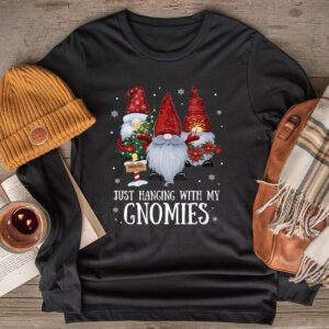 Just Hanging With My Gnomies Pajama Cute Gnome Christmas Longsleeve Tee