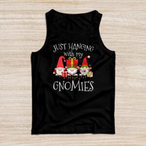 Just Hanging With My Gnomies Pajama Cute Gnome Christmas Tank Top
