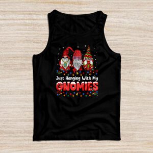 Just Hanging With My Gnomies Pajama Cute Gnome Christmas Tank Top