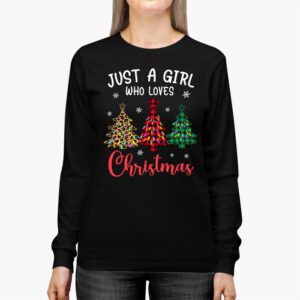 Just a Girl who Loves Christmas a Gift for XMAS Longsleeve Tee 3 4