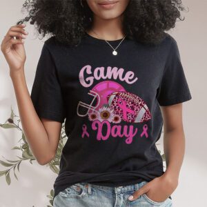 Leopard Game Day Pink American Football Tackle Breast Cancer T Shirt 1 1