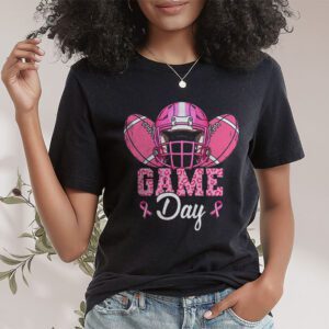 Leopard Game Day Pink American Football Tackle Breast Cancer T Shirt 1 3