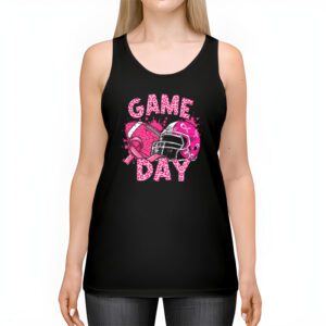 Leopard Game Day Pink American Football Tackle Breast Cancer Tank Top 2