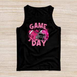 Leopard Game Day Pink American Football Tackle Breast Cancer Tank Top
