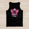 Leopard Game Day Pink American Football Tackle Breast Cancer Tank Top