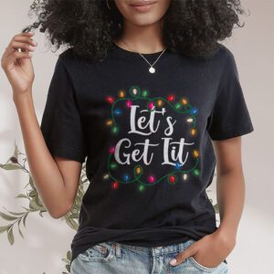 Lets Get Lit Drinking Santa Hat Christmas Lights Funny T Shirt 1 3