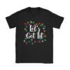 Let's Get Lit Drinking Santa Hat Christmas Lights Funny T-Shirt