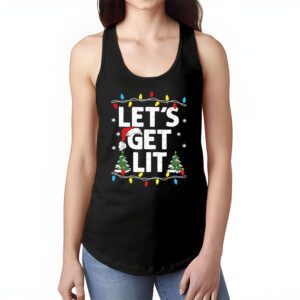 Lets Get Lit Drinking Santa Hat Christmas Lights Funny Tank Top 1 2