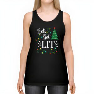 Lets Get Lit Drinking Santa Hat Christmas Lights Funny Tank Top 2 1