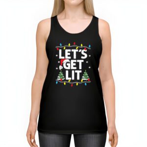 Lets Get Lit Drinking Santa Hat Christmas Lights Funny Tank Top 2 2