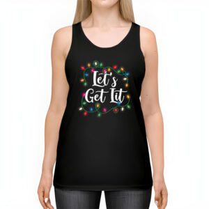 Lets Get Lit Drinking Santa Hat Christmas Lights Funny Tank Top 2 3