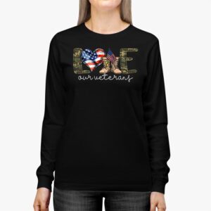 Love Our Veterans Heart USA Flag Camouflage Army Boots Proud Longsleeve Tee 2 2