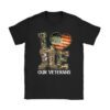 Love Our Veterans Heart USA Flag Camouflage Army Boots Proud T-Shirt