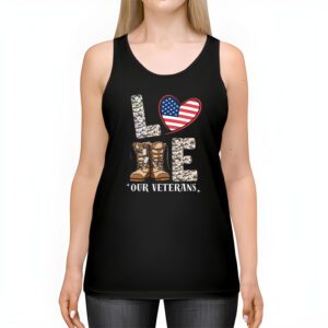 Love Our Veterans Heart USA Flag Camouflage Army Boots Proud Tank Top 2 3