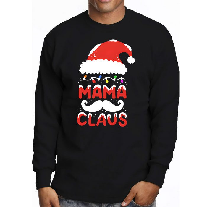 MAMA-Claus-Shirt-Christmas-Lights-Pajama-Family-Matching-Longsleeve-Tee-3 MAMA Claus Shirt Christmas Lights Pajama Family Matching Longsleeve Tee 3