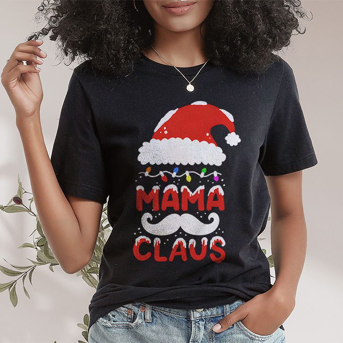 MAMA-Claus-Shirt-Christmas-Lights-Pajama-Family-Matching-T-Shirt-1 MAMA Claus Shirt Christmas Lights Pajama Family Matching T Shirt 1